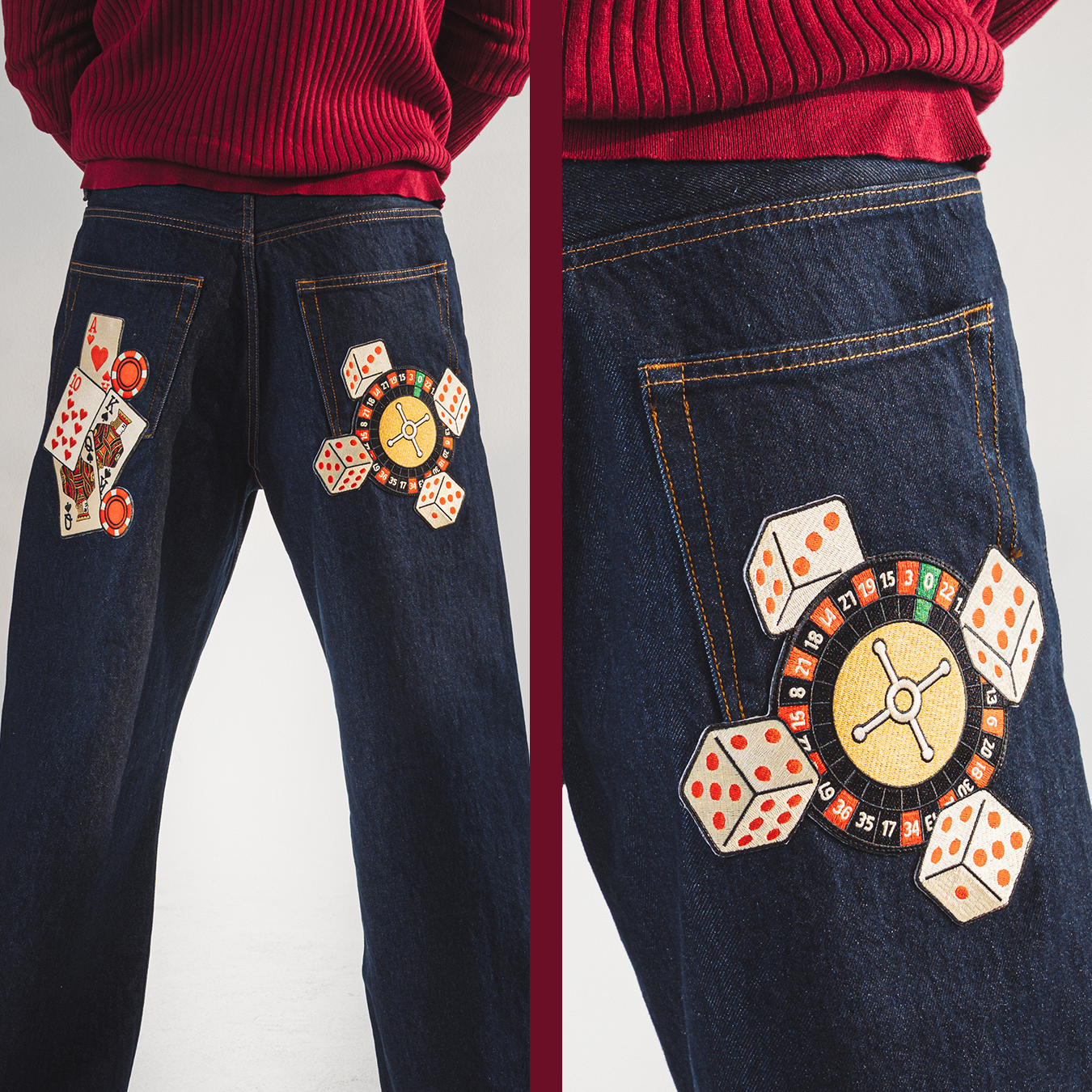 MNVS/02 - 'Casino' Faded Jeans