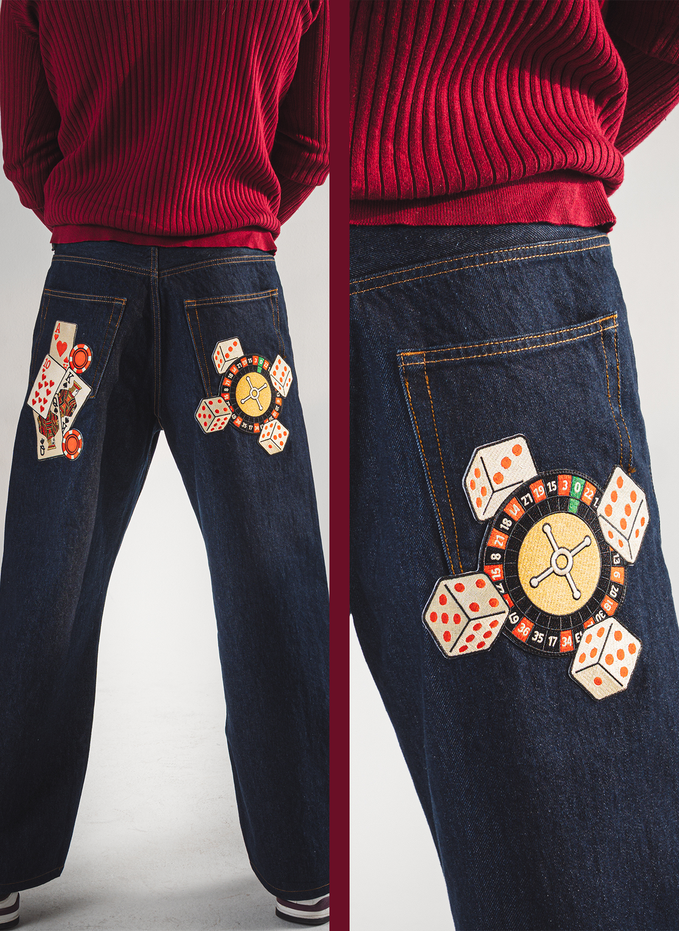 MNVS/02 - 'Casino' Faded Jeans